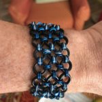 Black, blue, and silver bracelet